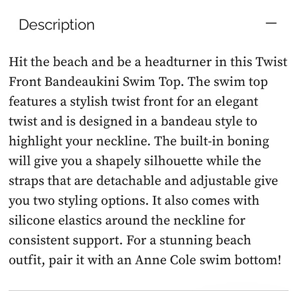 NWT Women’s Anne Cole Twist Front Bandeaukini Swim Top SZ XS - Picture 11 of 11